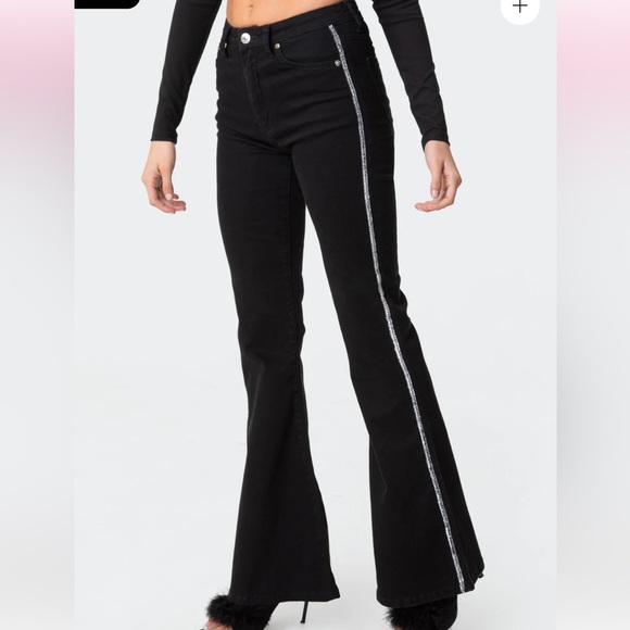 Edikted black flared jeans - Picture 1 of 6